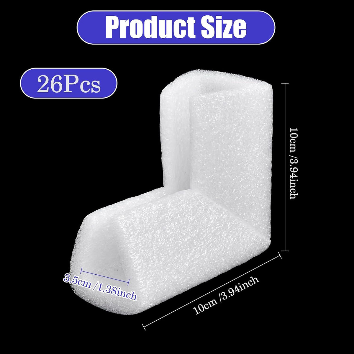Photo Mirror TV Frame Corner Protectors for Moving, L-Shaped Foam Edge