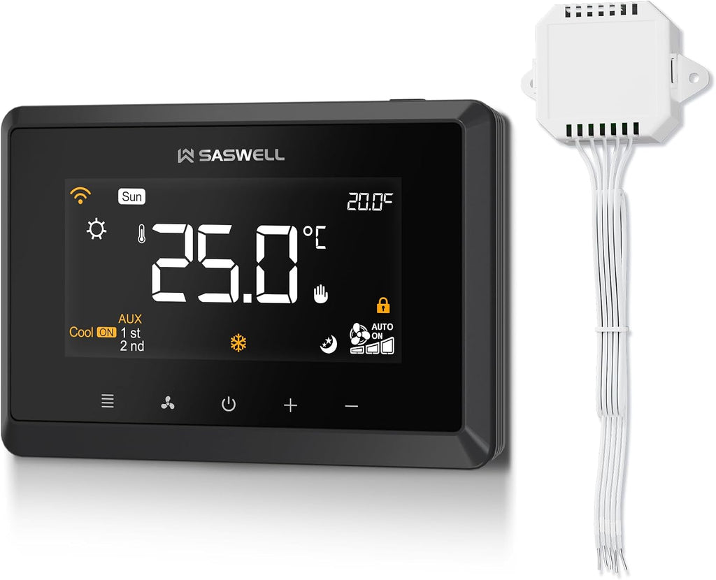 Smart WiFi Thermostat for Home, Programmable Thermostat 3H/2C for Heat Pump & Conventional Systems, Tuya App Control