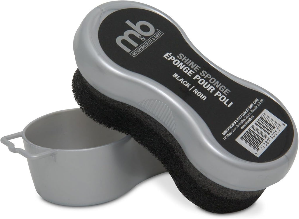 M&B Shine Sponge, Shoe Polish for Leather Footwear, Shoe Shine Sponge, Shoe Accessories, Black