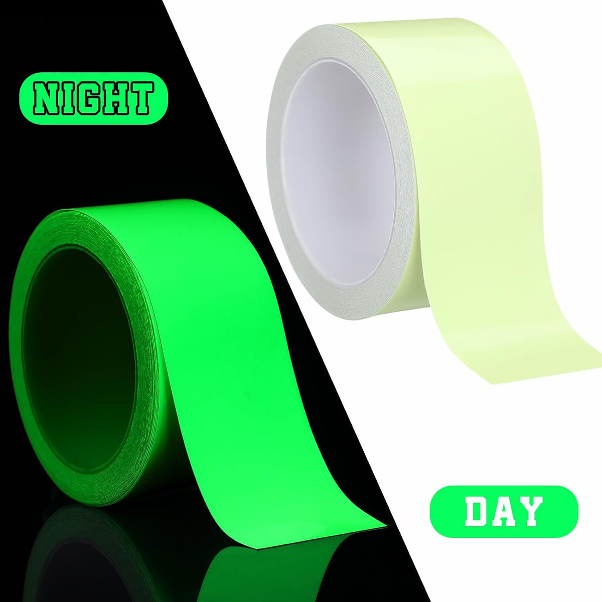 2 Rolls Glow in The Dark Tape 32.8 ft x 2 in Halloween Night Decor