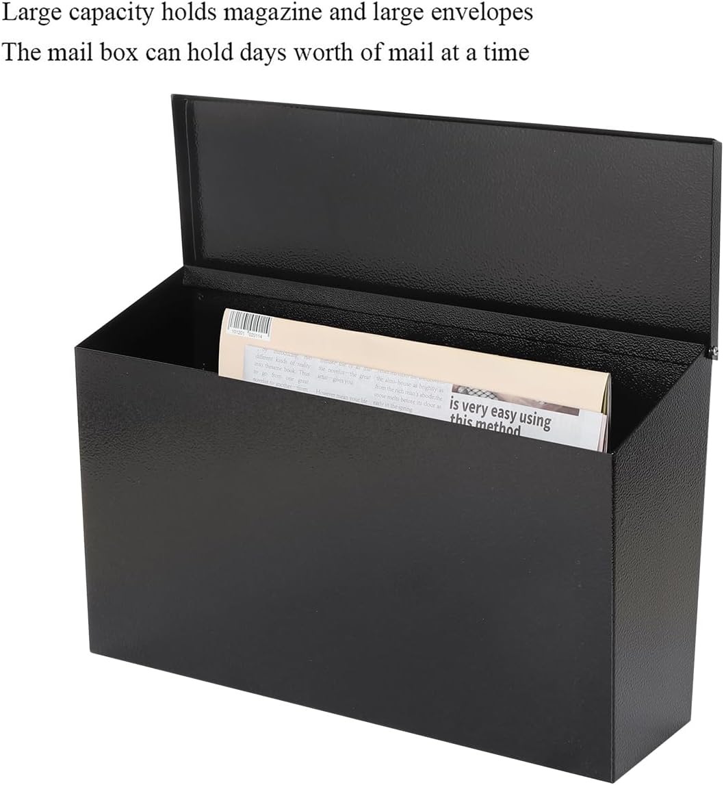 Wall-Mount Mailbox for Outside,Large Capacity Mail Box Waterproof and Rust-Resistant, Galvanized Steel Metal Post