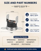 WP8304452 Oven Thermal Fuse Compatible with Whirlpool KitchenAid Maytag