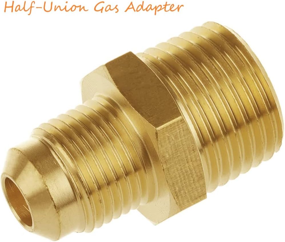 Brass 3/8" Male Flare x 1/2" NPT Male Tube Fitting Gas Adapter 2PCS