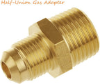 Brass 3/8" Male Flare x 1/2" NPT Male Tube Fitting Gas Adapter 2PCS