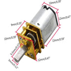 12V 100RPM Micro DC Gear Speed Reduction Motor with Full Metal Gearbox Motor GA12-N20 3mm Shaft for Robot Models, RC Cars, DIY Toys, Pack of 1, Silver