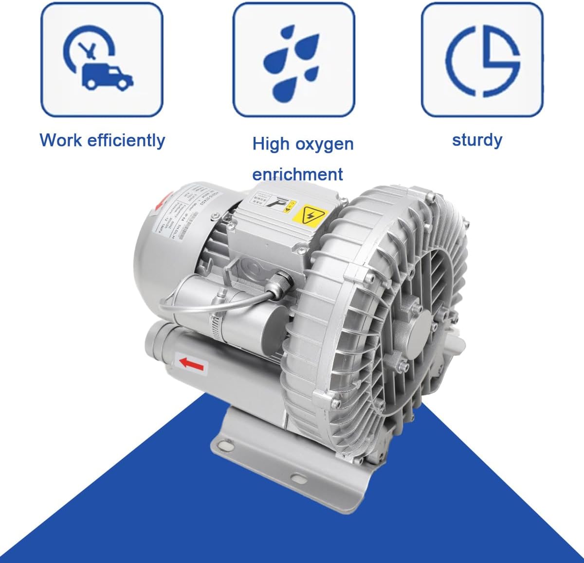 Vacuum Regenerative Blower, 110V 370W High Pressure Vortex Ring Blower