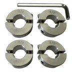 Bore 1/2'' Double Split Shaft Collar Two-Piece Clamping Collar Aluminum Alloy Set Screw Suitable for Machinery and Industrial (4, 1/2)
