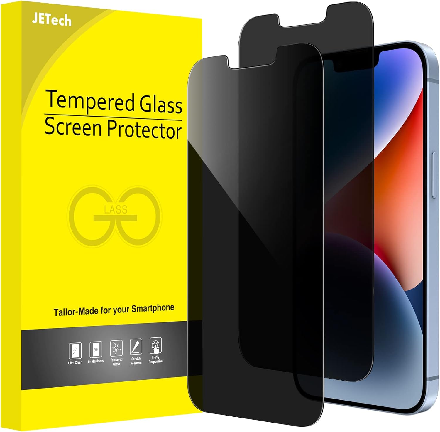 Privacy Screen Protector for iPhone 17e (2026) / iPhone 16e / iPhone 14, Anti Spy Tempered Glass Film, 6.1-Inch
