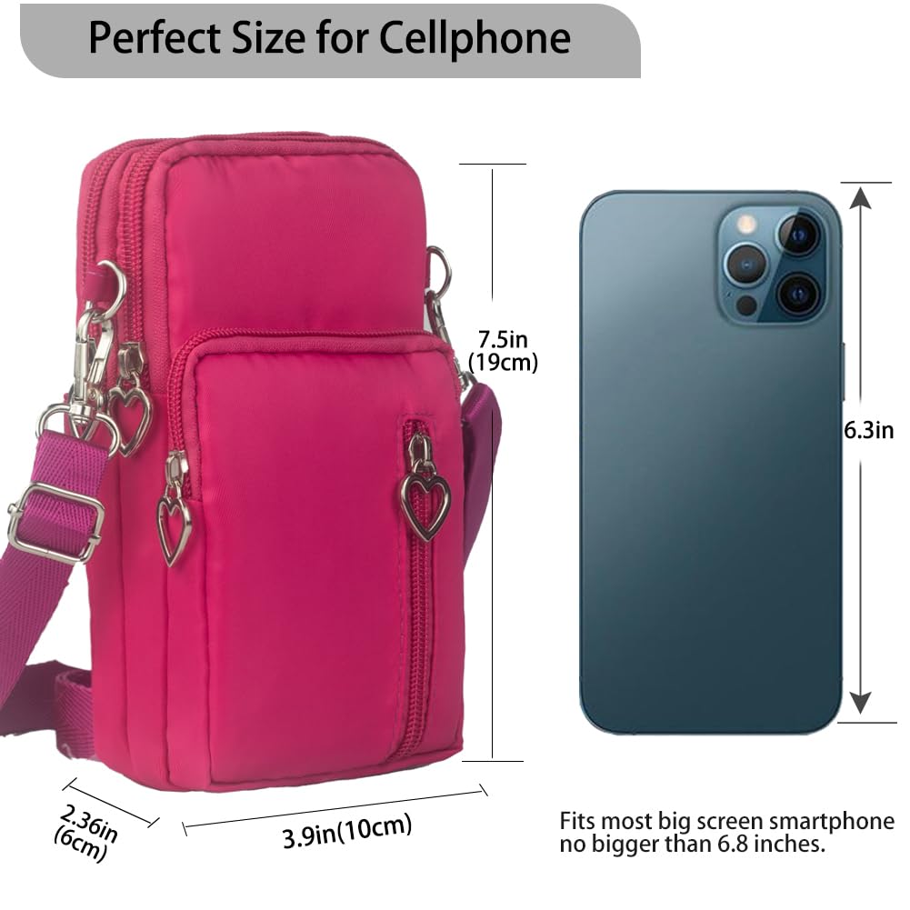Crossbody Wallet Phone Bag for Women, Nylon Small Crossbody Shoulder Bag Arm Bag, Cell Phone Purse, Mini Wallet with