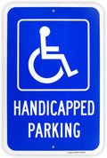Large Handicap Parking Sign, Handicapped Sign, 18"x 12" .040 Rust Free Aluminum – Reflective, UV Protected and