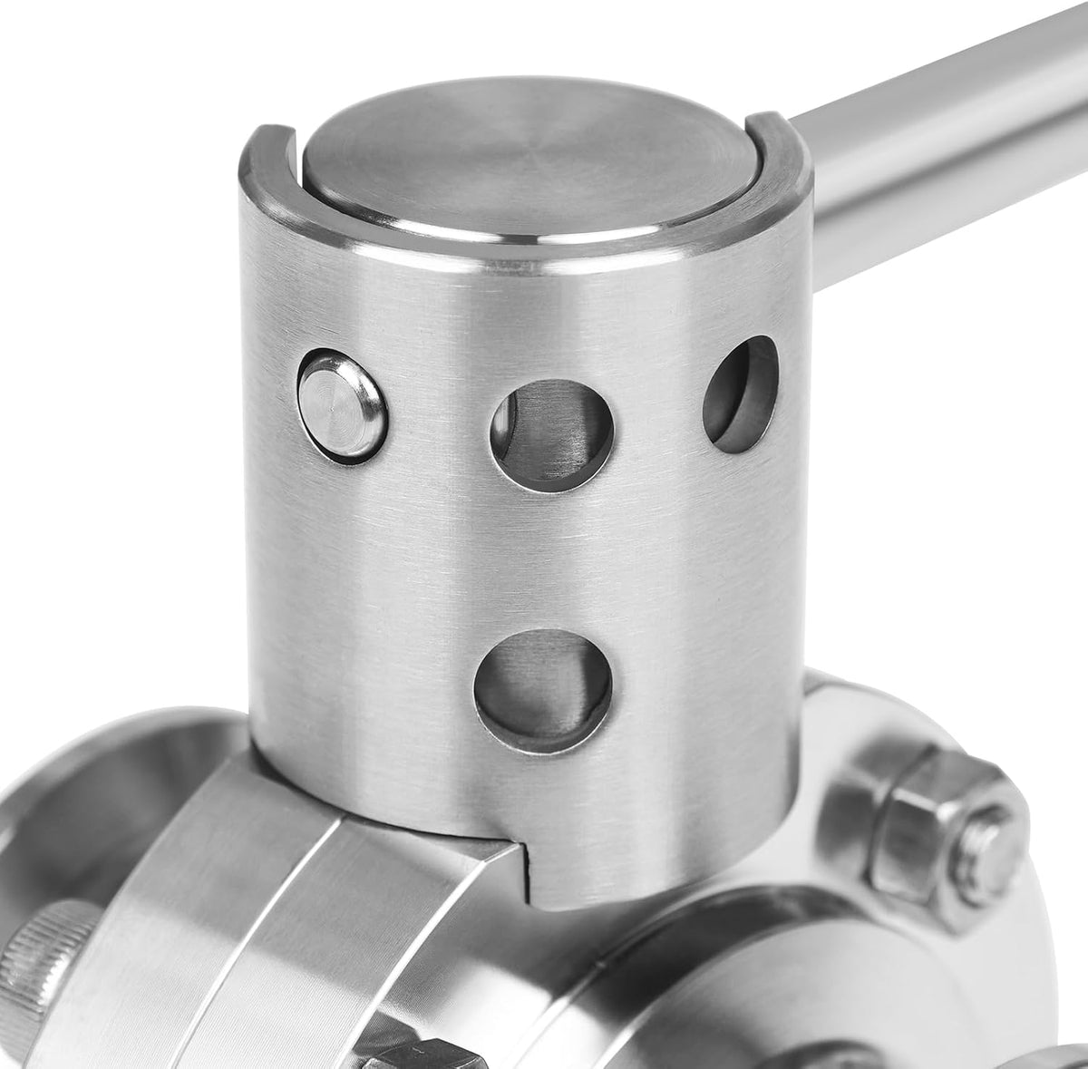 Butterfly Valve 1" Tri Clamp Sanitary Stainless Steel 304 Pull Handle Butterfly Valve Tri Clamp Ferrule Flange 50.5mm with Silicone Gasket