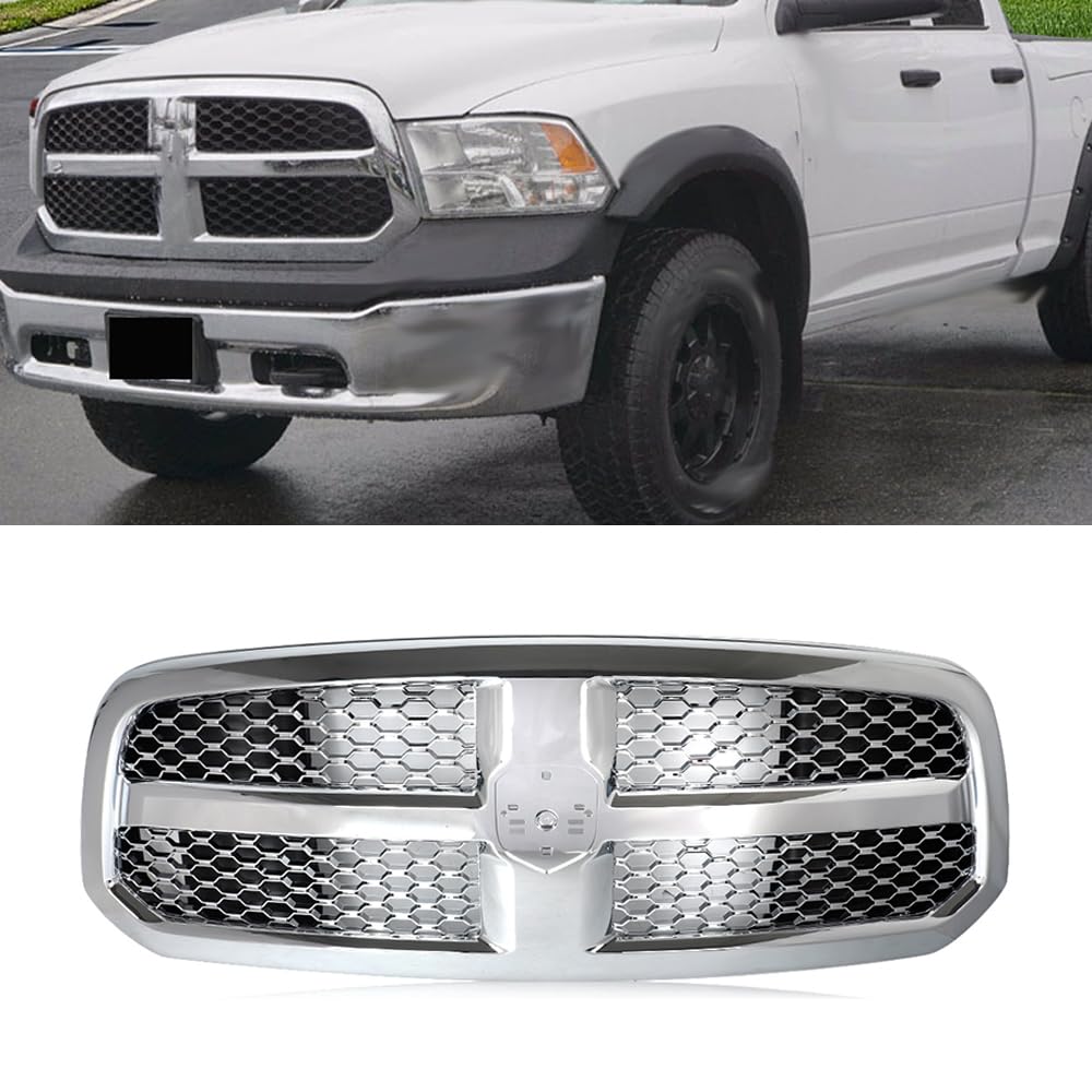 MIC Front Grille Grill Assembly Compatible with 2013-2018 Dodge Ram 1500
