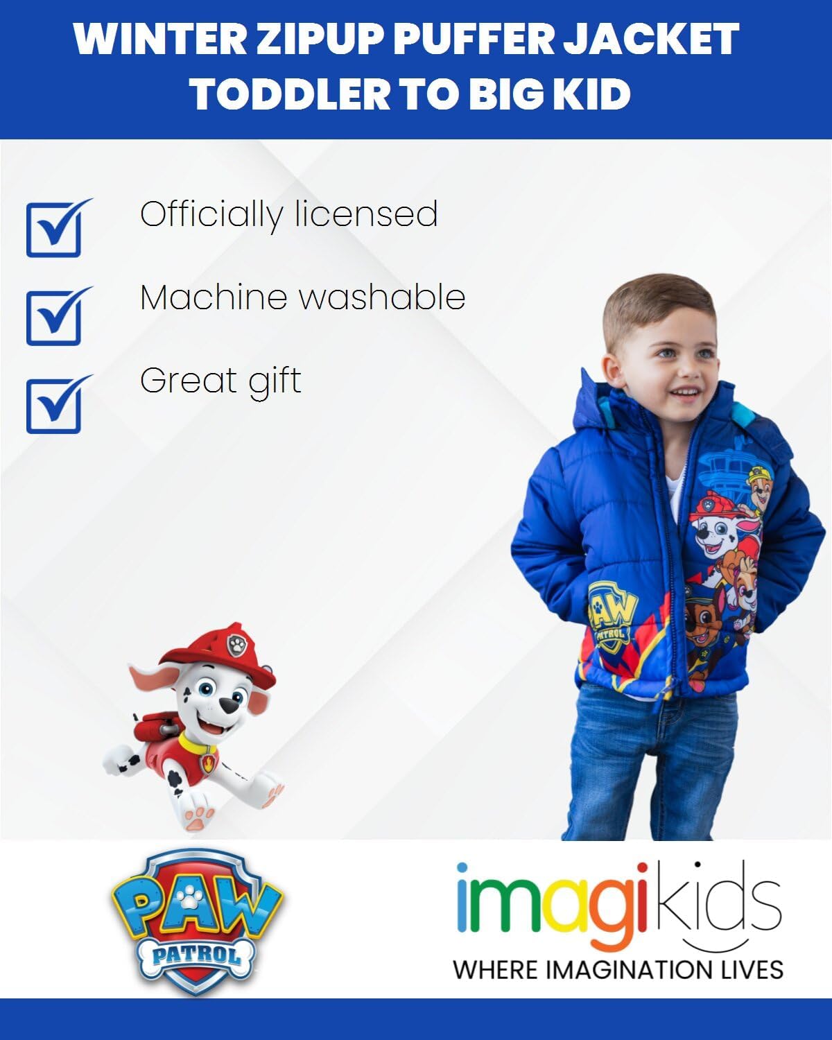 Boys' Hooded Puffer Jacket Toddler to Big Kid