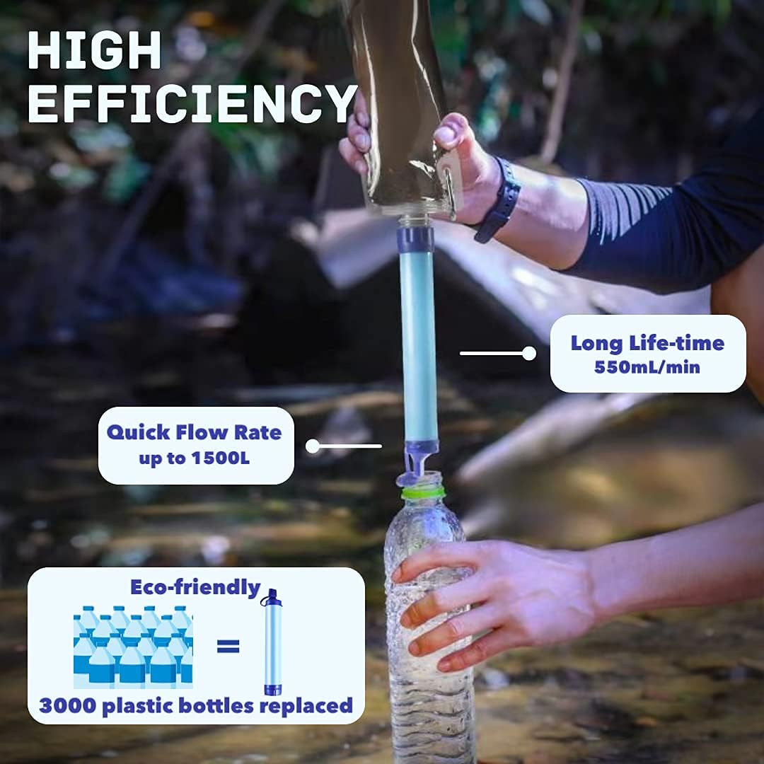 Personal Water Filter Straw Outdoor Portable Filtration Emergency Survival Gear Water Solutions Tactical Gear for