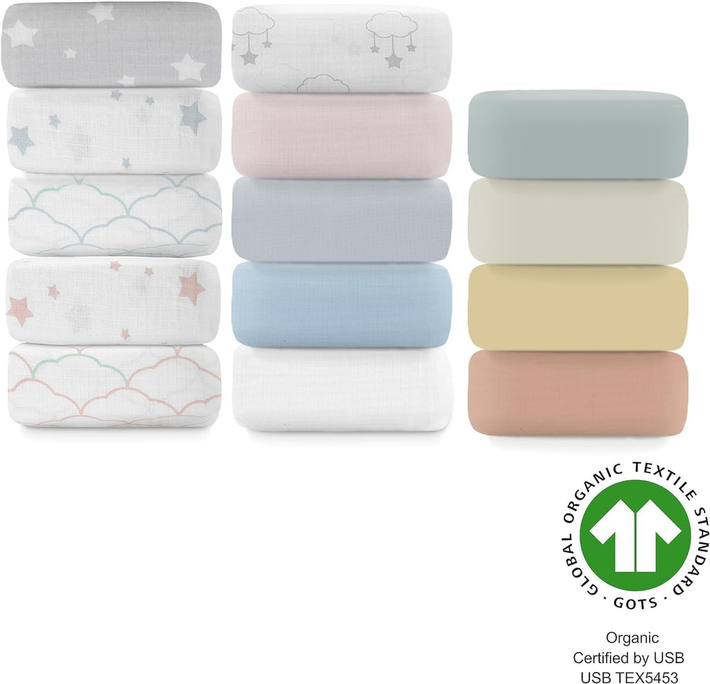Fitted Crib Sheet (2-Pack) - Ultra Breathable and Soft, Organic Cotton, Fits All Standard Cribs, Sage