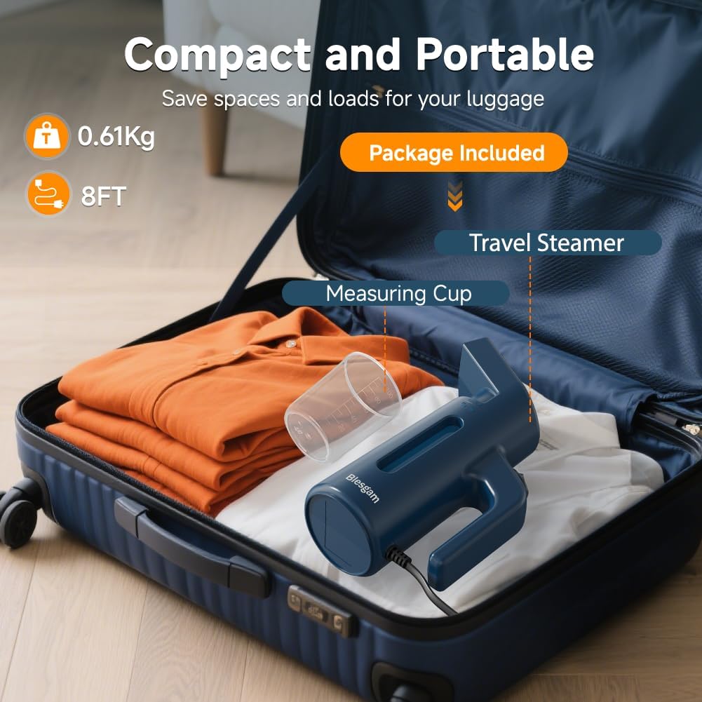Steamer for Clothes 700W, Double Row Steam Handheld Clothes Steamer | 180ML Large Capacity Water Tank, 40S Fast