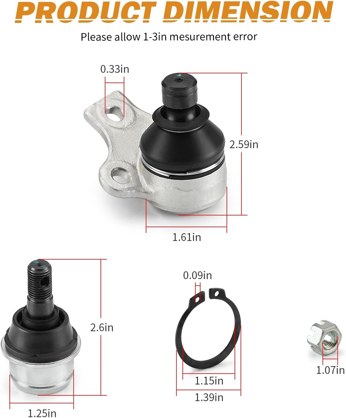 Upper + Lower Arm Ball Joint Kit for Can-Am Outlander 650 800 800R 2006-2012