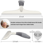 Silicone Squeegee for Shower Doors, 10 inch, White & Gray, 2 Pack