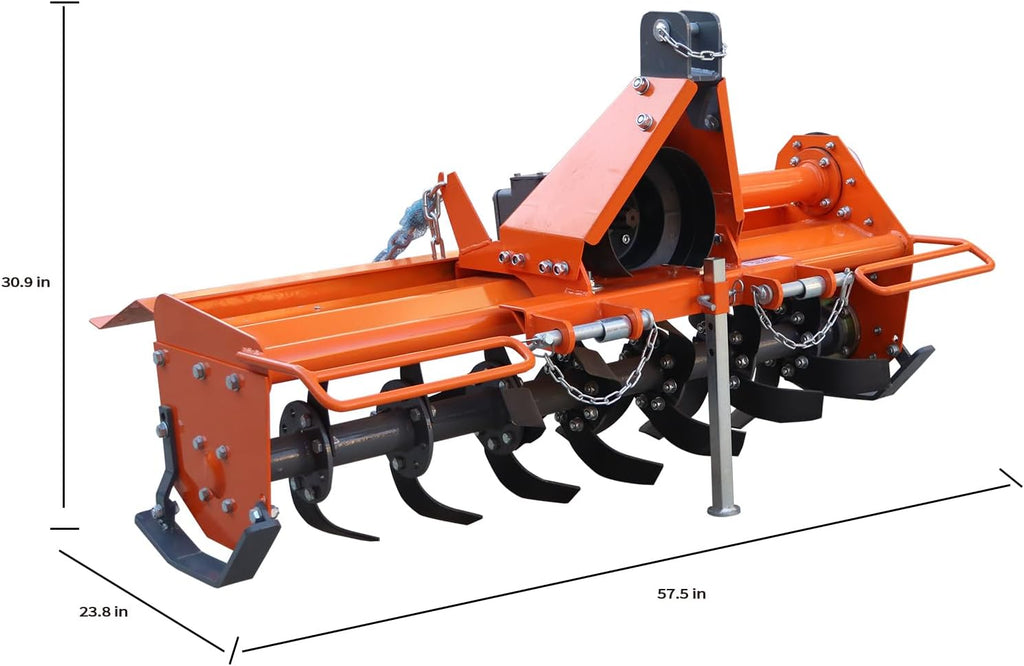 49” 3 Point Rotary Tiller for 20-30HP Compact Tractors.(PTO not Included) | Cat 1 Cultivator with 28 Replaceable