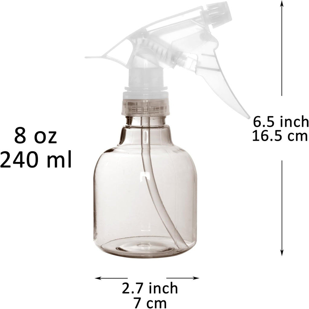 6 Pack 8 Ounce Empty Plastic Spray Bottles (Grey)