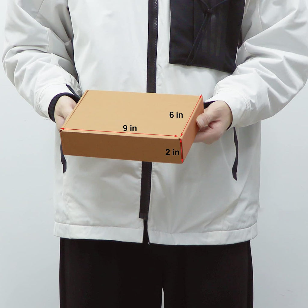 9x6x2 Inches Shipping Boxes Pack of 50, Small Corrugated Cardboard Box for Mailing Packing Literature Mailer