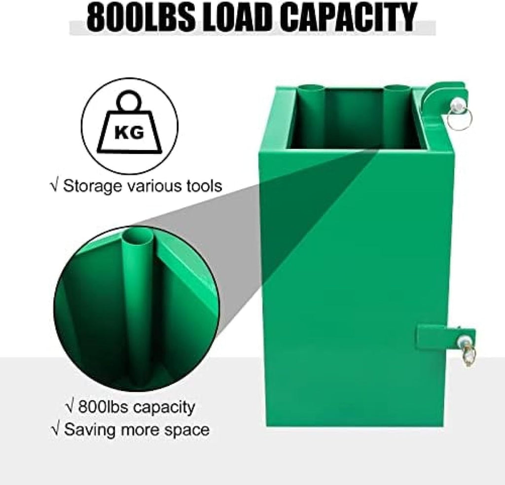 3 Point Ballast Box, 800lbs Capacity Hitch Ballast Box, Standard 2'' Hitch Receiver, Tractor Ballast Box with 5cu. Ft