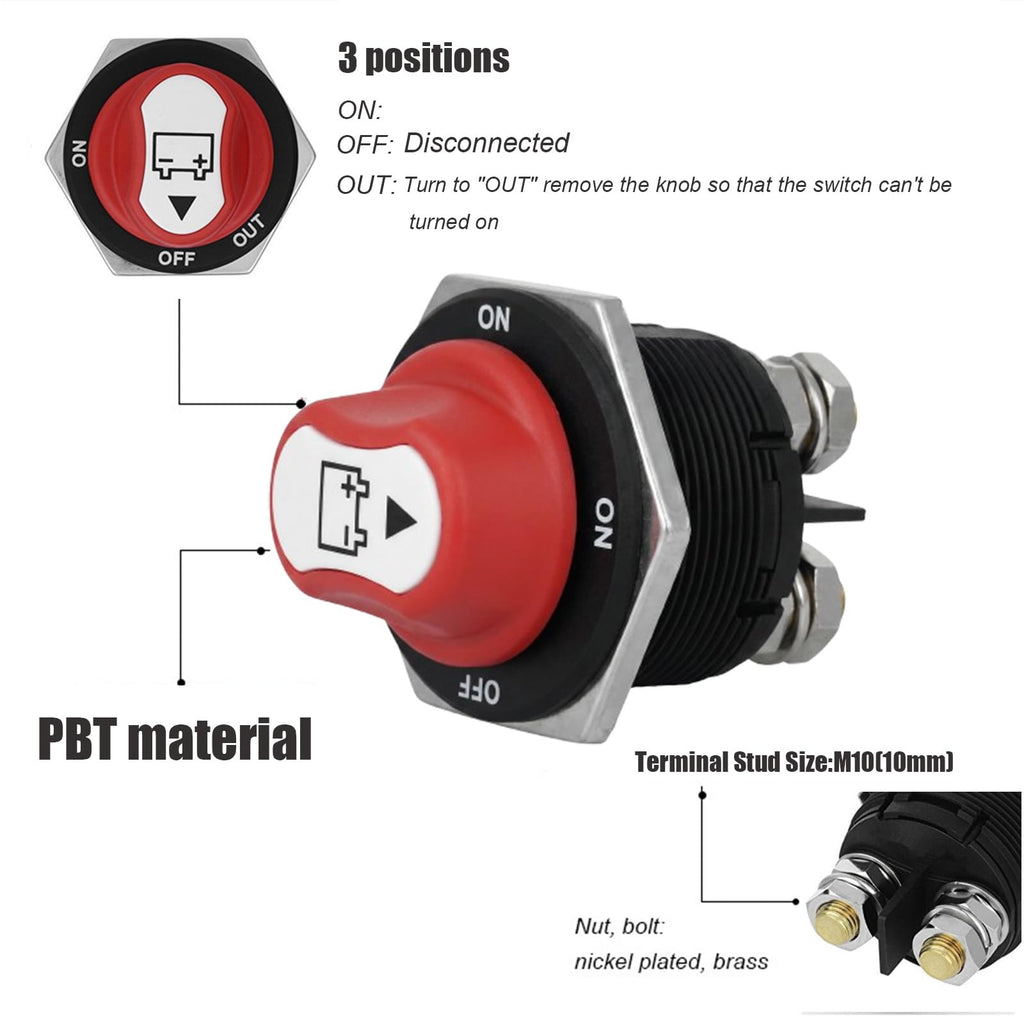 Ransen 300A Rotary Battery Disconnect Switch Panel Mounting