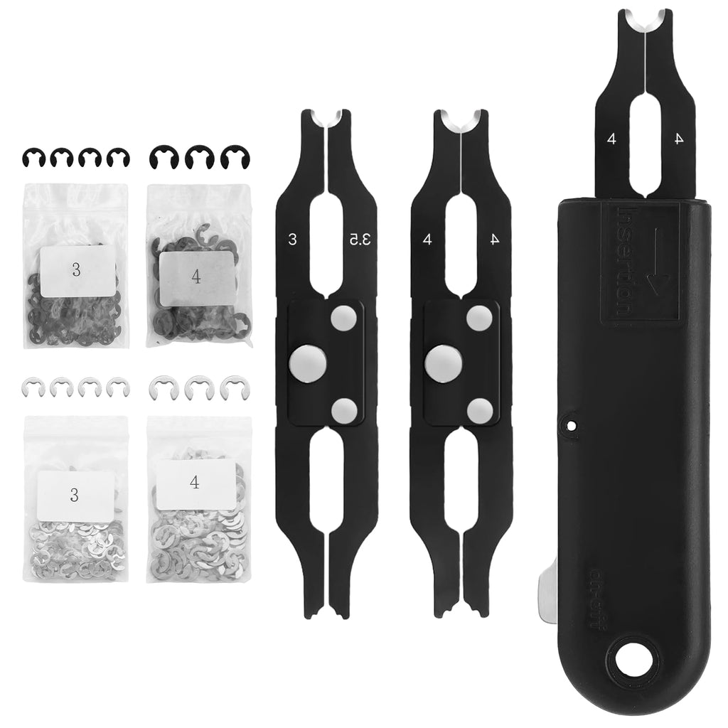 3mm & 4mm E Clips Assortment Kit - E Clip Installation & Removal Tool Kit