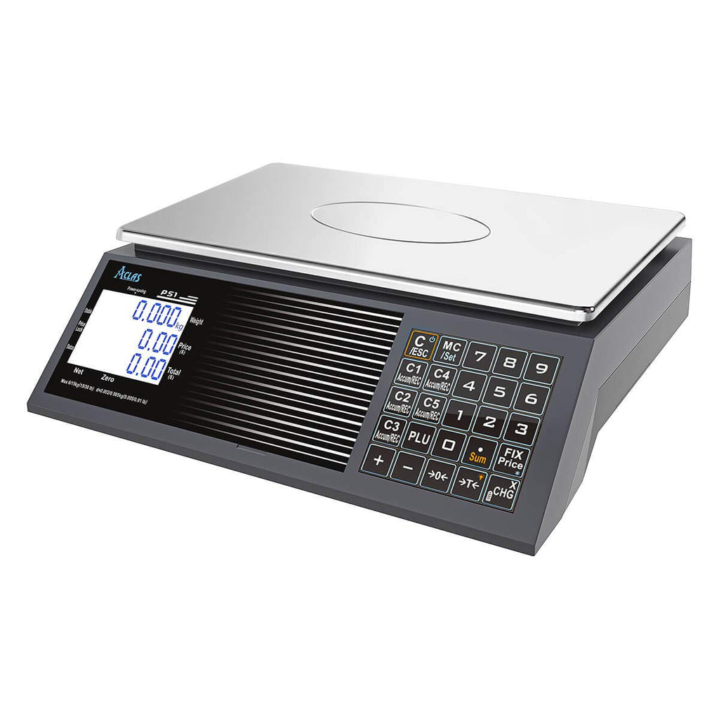 NTEP Certified Price Computing Scale 60lbs Legal for Trade RS-232 Port to POS/ECR Commercial Retail Scale for Food