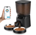 Automatic Cat Feeders WiFi for Two Cats, 5L/20 Cups Double Automatic Cat Food Dispenser with APP Control, 2 Stainless