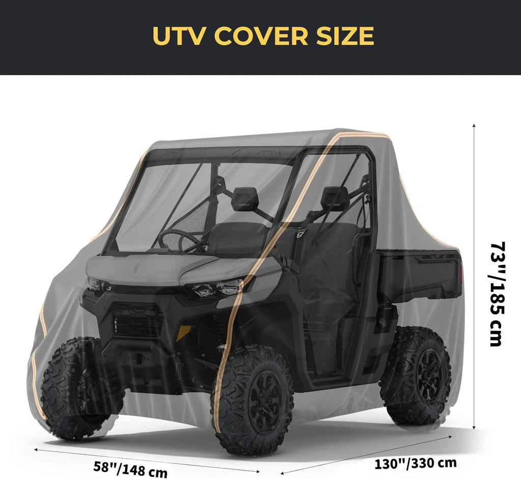 UTV Cover 2-3 Seaters 130" x 73" x 58" 420D Oxford Protection | Pu Coating, Waterproof Compatible with Can Am