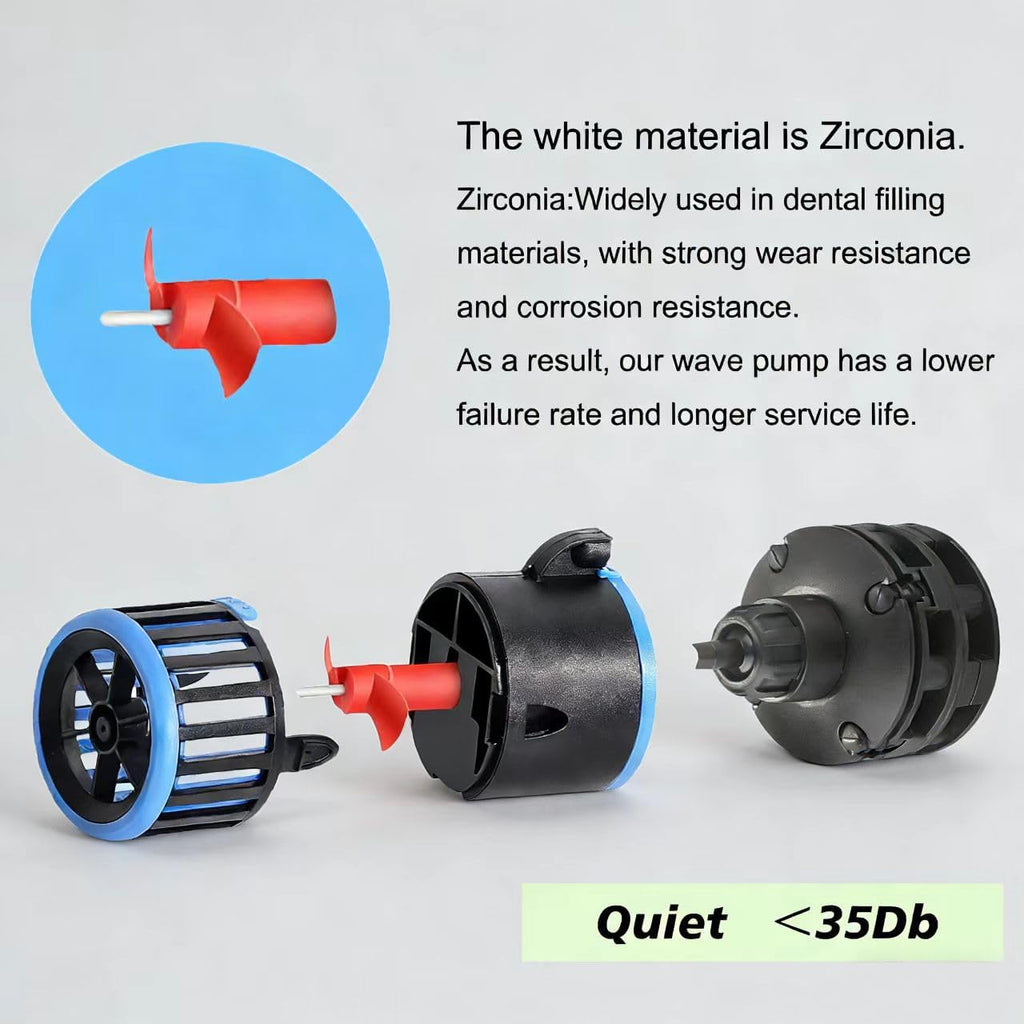 Aquarium Magnetic Dual Powerheads 8W 1800Gph for 5~25Gal Fish Tank Wave Maker Quiet and Strong Submersible Water