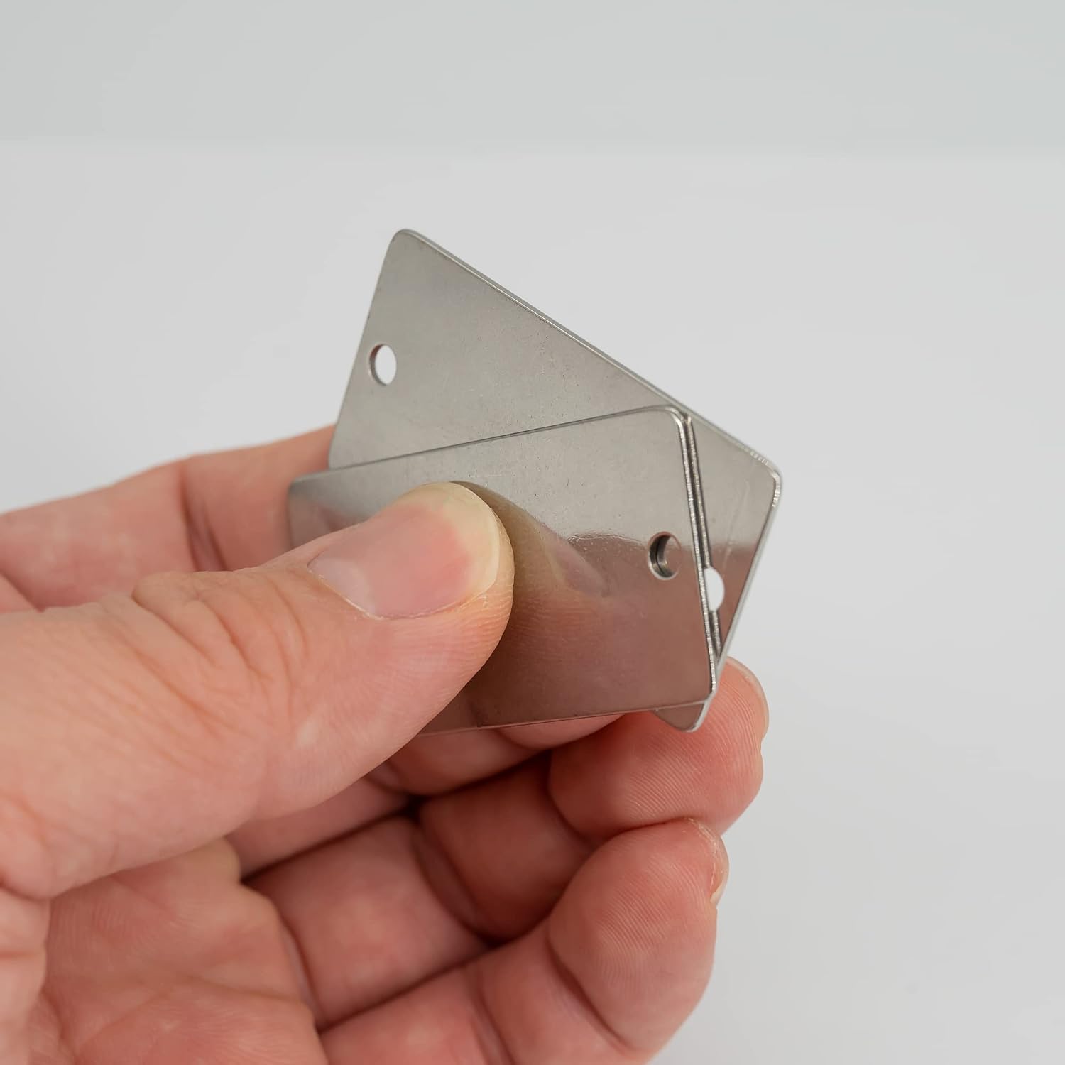 Metal Engraving Blanks Stamping Blanks Stainless Steel Rectangle Blank Tags with Two Holes 1 Inch x 2 Inch 50 Pack