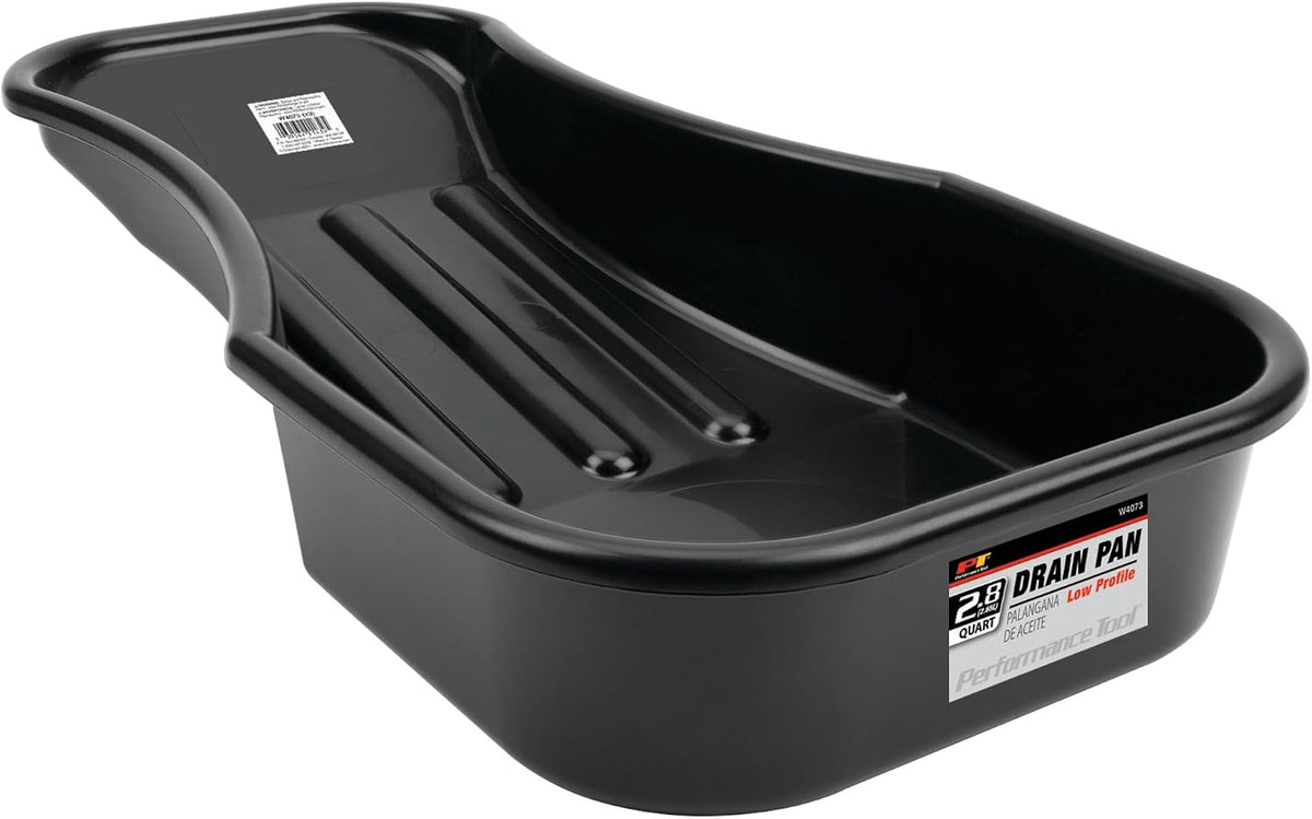 Performance Tool W4073 2.8 Quart Low Profile Plastic Oil Drain Pan