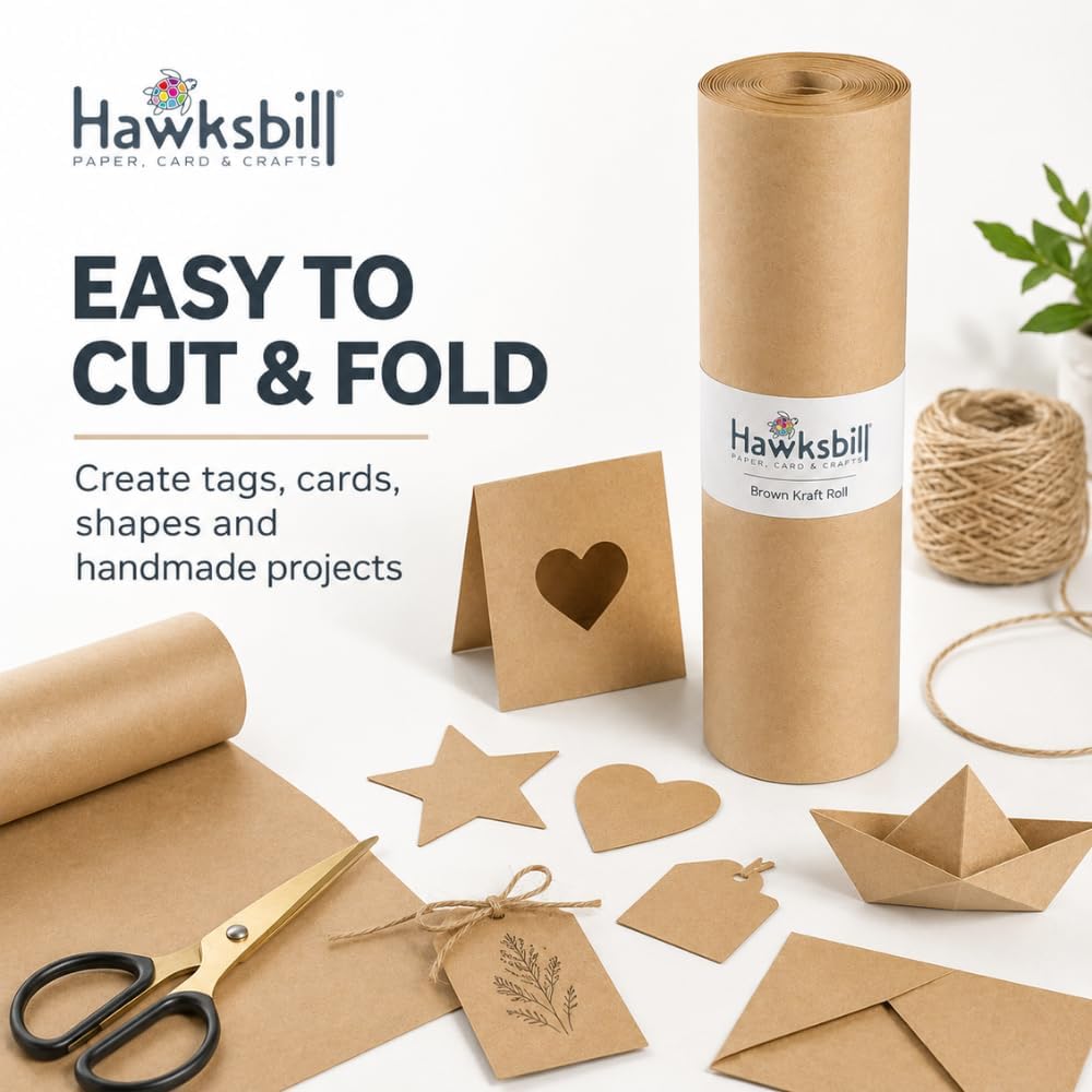Kraft Paper Roll 500mm x 50m Recyclable Brown Gift Roll