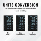 1000N/100Kg/220lb Digital Force Gauge, Large-Screen Push-Pull Meter with Data Output Function, 0.5% Accuracy