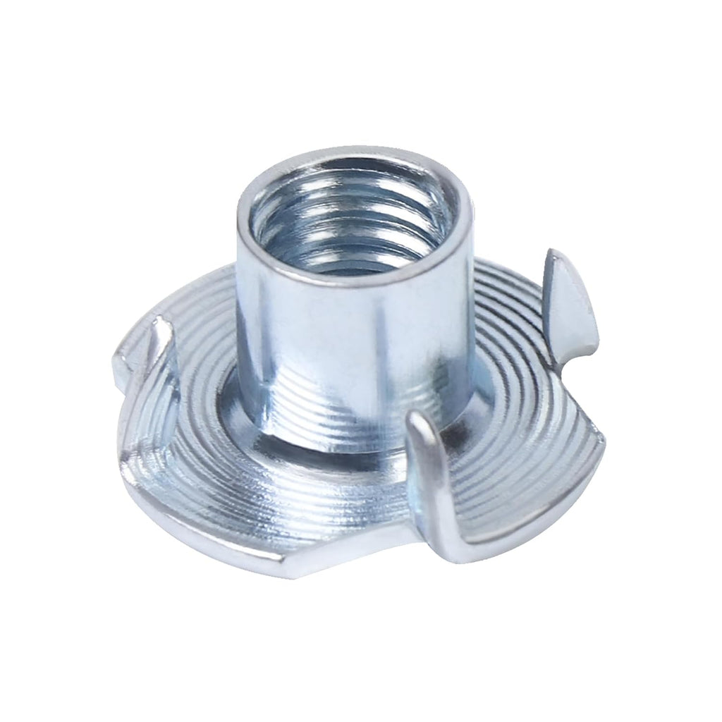 50 Packs M10 Threaded Insert T-Nuts, 4 Pronged Tee Nut for Rock Climbing Holds and Woodworking