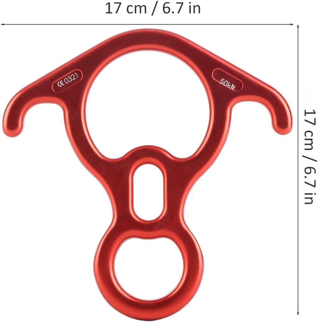 50kn Figure 8 Descender Rappelling Equipment, Climbing Descender Tree Climbing Gear for Rock Climbing Peak Rescue