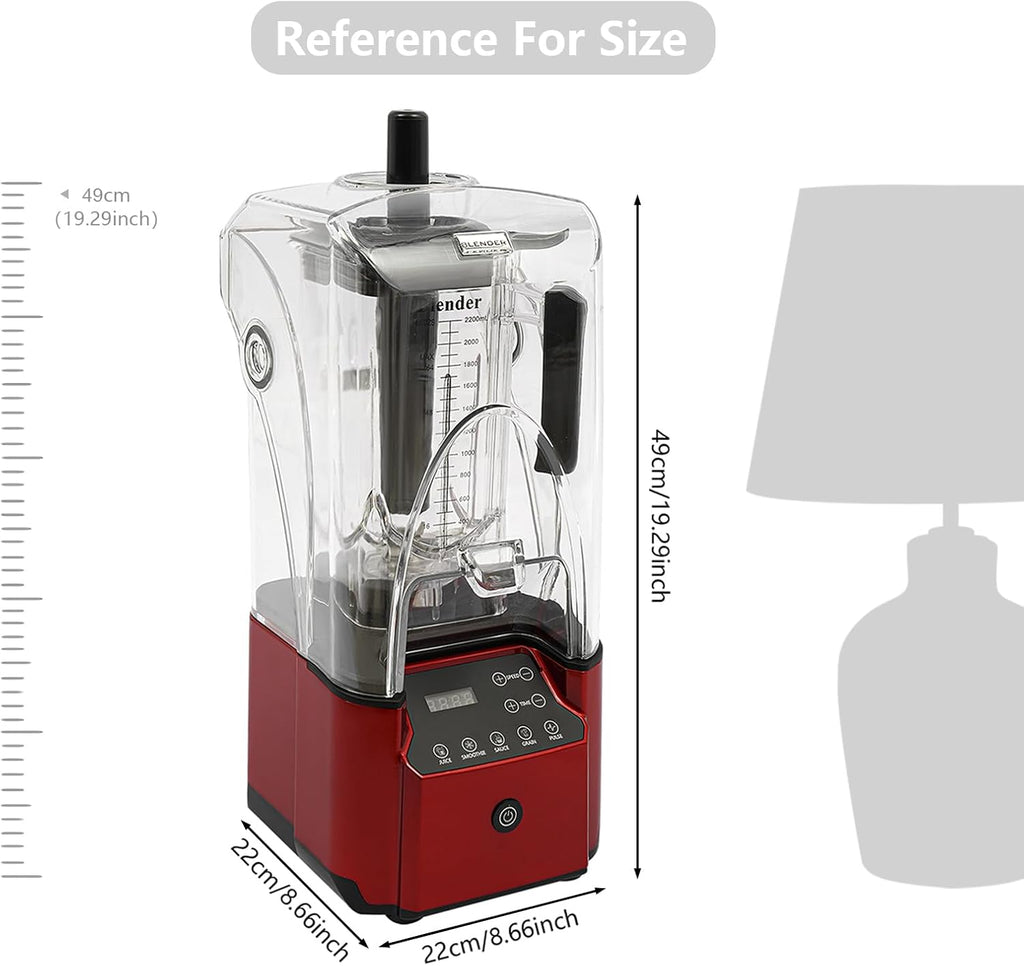 2200W Commercial Blender with Soundproof Cover,9 Speeds and 5 Modes