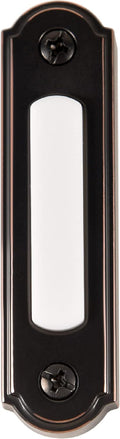 LED Lighted Metal Door Chime Push Button (Oil-Rubbed Bronze) | Surface Mount Lighted Door Bell Button | Replacement