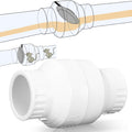 Geetery 1 Pcs 1-1/2'' PVC Check Valve Slip Swing No Spring Silent White