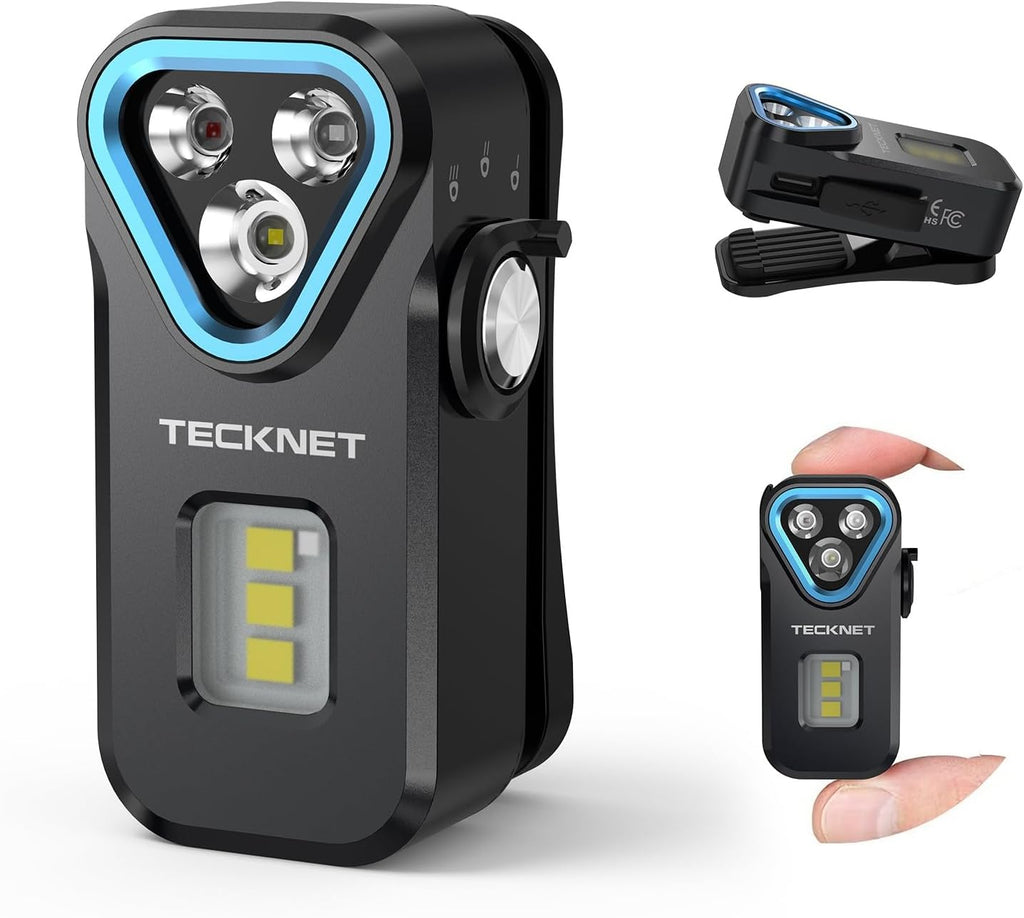 EDC Flashlight Clip-on Light, Rechargeable Mini Pocket Flashlight | 650 Lumens, 7 Lighting Modes, Magnetic Flash