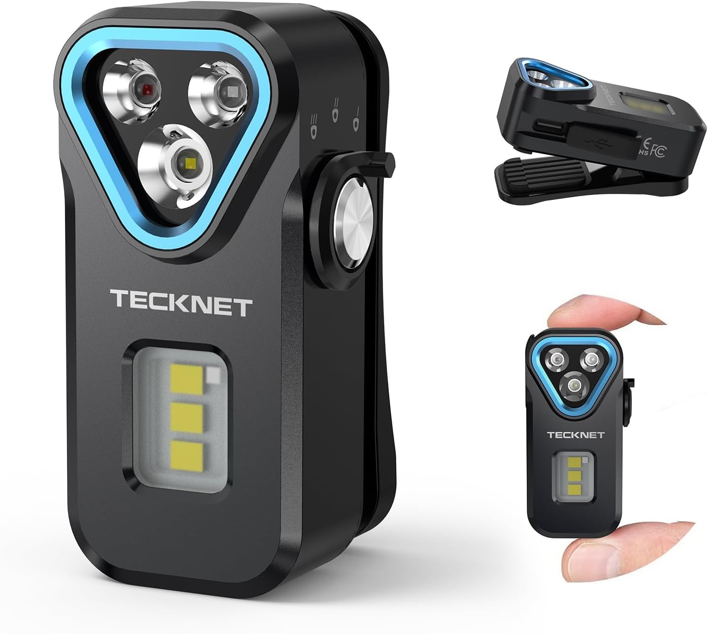 EDC Flashlight Clip-on Light, Rechargeable Mini Pocket Flashlight | 650 Lumens, 7 Lighting Modes, Magnetic Flash