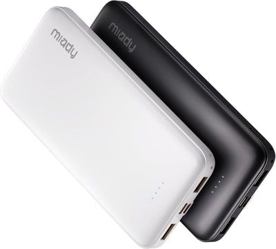 2-Pack 10000mAh Dual USB Portable Charger, Type-C Charging Power Bank, Slim Battery Pack for iPhone 17/16/15/14
