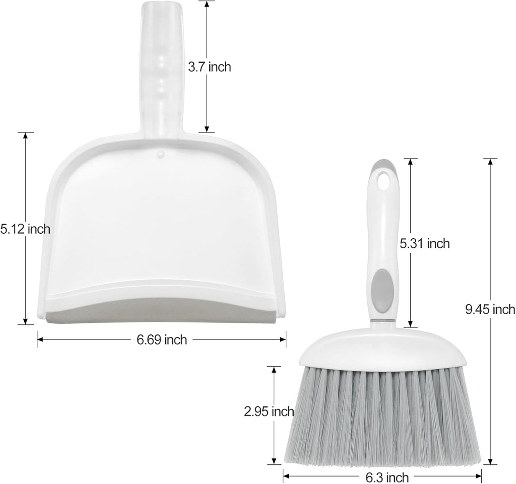 Small Dust Pan and Brush Set, Mini Broom and Dustpan Set Small Hand Broom and Brush Combo Dust Pan with Teeth for
