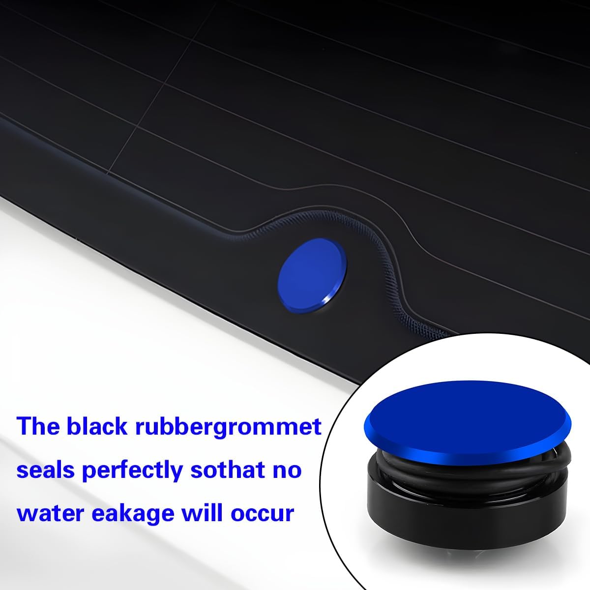 BELOMI Aluminum Rear Wiper Delete Plug with Waterproof Seal, Blue