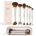 Makeup Brush Set 14-In-7 Double Ended Essential Foundation Makeup Brushes for Powder Concealers Eye Shadows Blush
