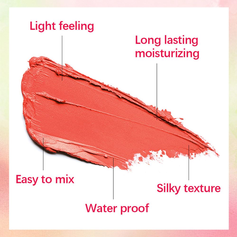 Blush Stick for Cheeks and Lips, On-the-Go Blush, Hydrating Solid Cheek Tint, Makeup Stick for Beautiful and Natural