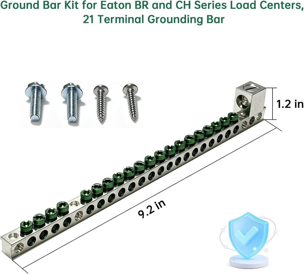 Ground Bar Kit for Eaton BR and CH Series Load Centers, 21 Terminal Grounding Bar