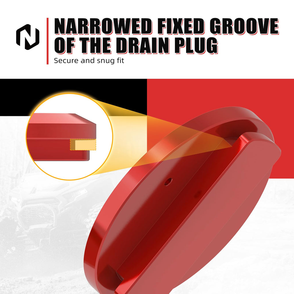 NICECNC Red 2pcs Aluminum RZR Floor Drain Plug